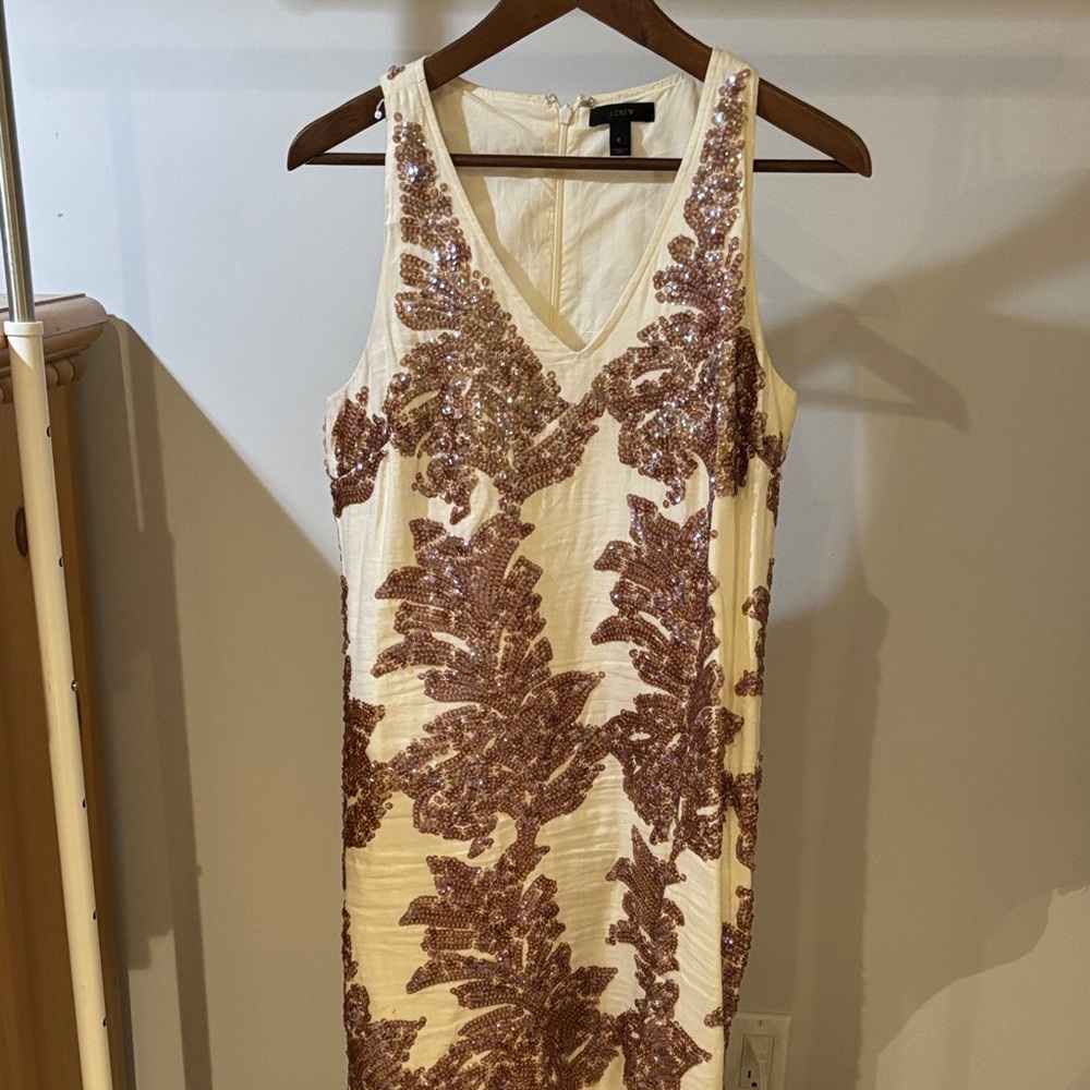 Gorgeous J. Crew Cream and rose coloured Sequin Mini Dress
